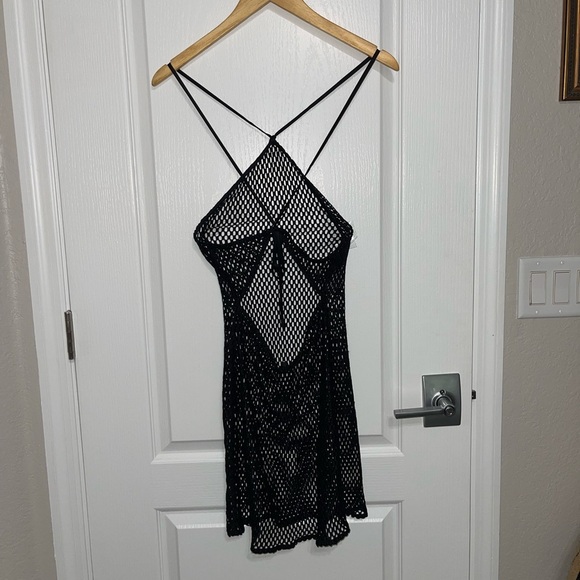 MICHAEL COSTELLO x REVOLVE Melinda Mini Dress in Black Mesh Sheer Fishnet Small - Picture 5 of 6